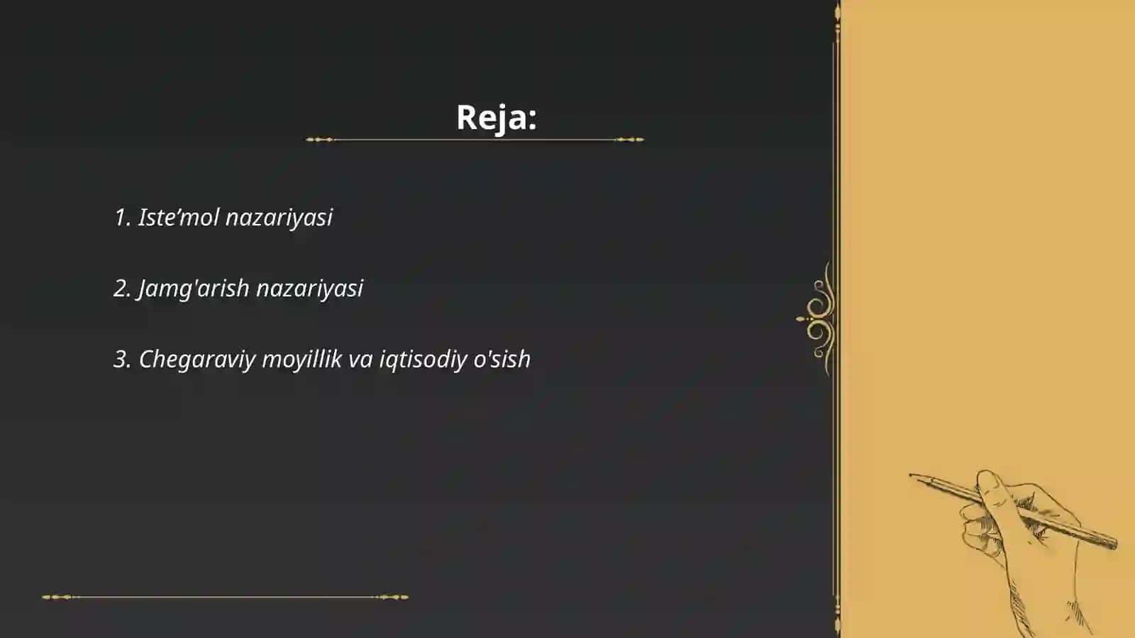 Iste’molga hamda jamg'arishga chegaraviy moyillik 2
