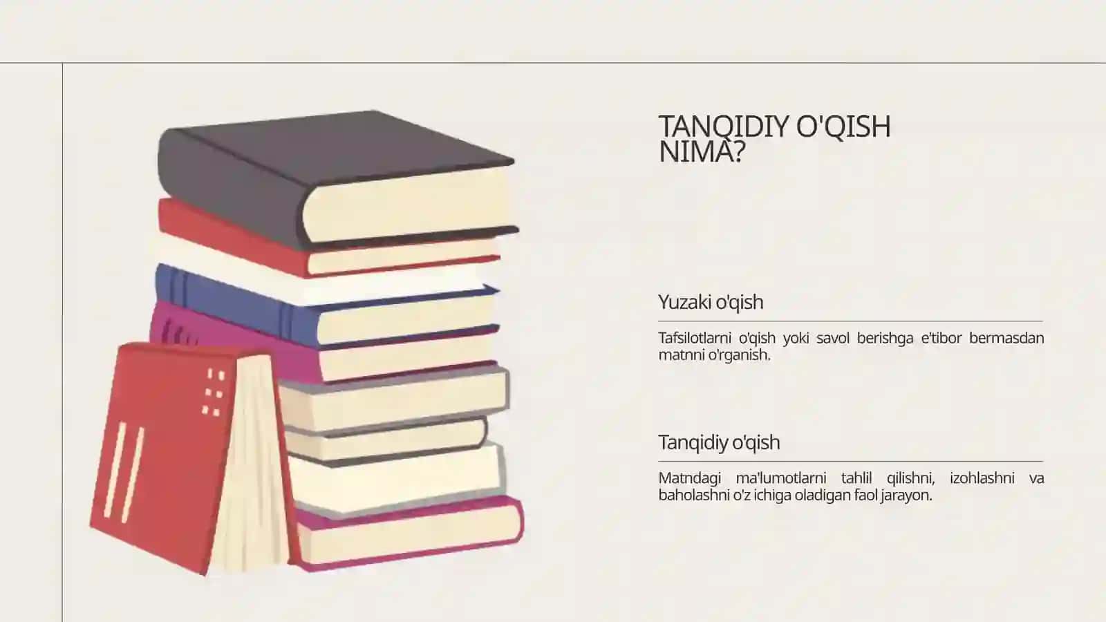 TANQIDIY O'QISH VA ESLATMALAR 2