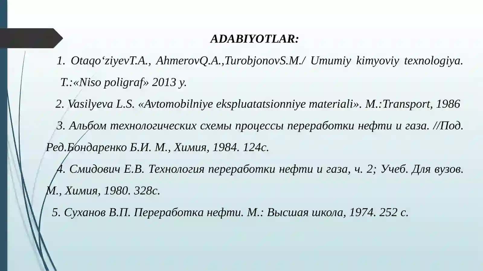Distillatlarni qayta ishlash. Gazsimon yoqilg’ilar va ularning avzalliklari 2