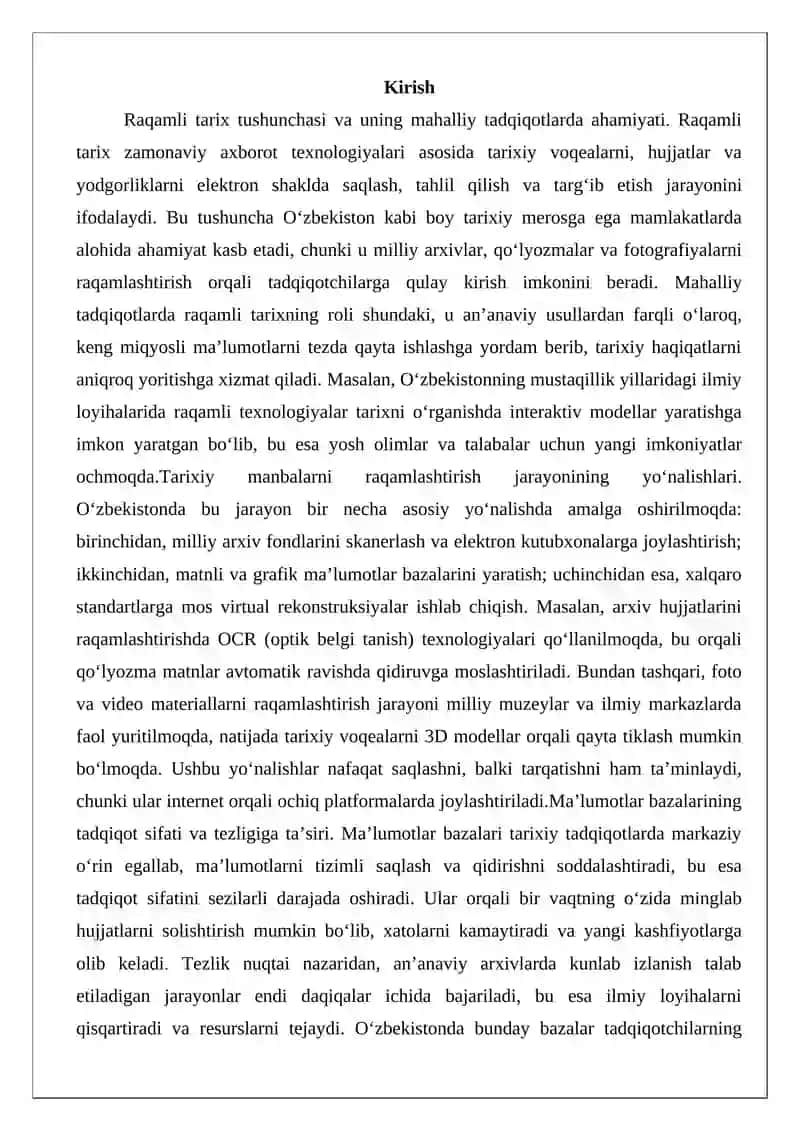 O‘zbekistonda Amalga Oshirilayotgan Tarixiy Tadqiqotlar 2