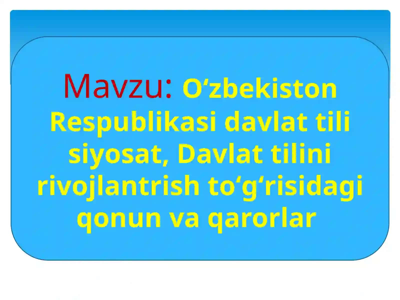 O‘zbek tilini sohada qo‘llash fani 2