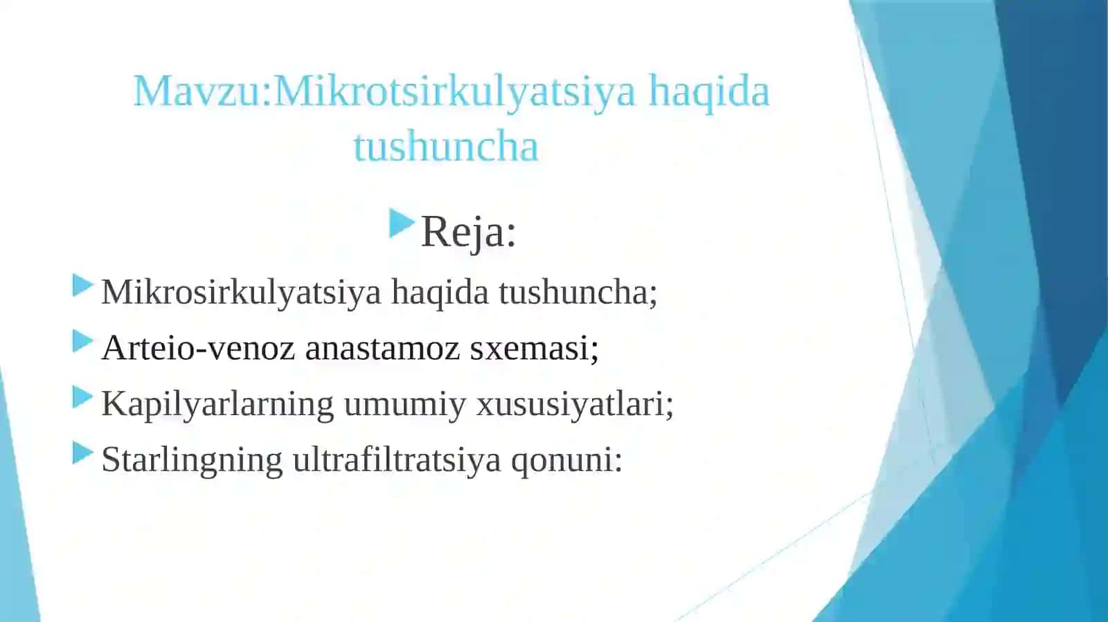 Mikrosirkulyatsiya haqida tushuncha 2