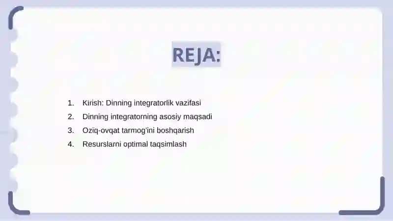 Dinning integratorlik vazifasi 2