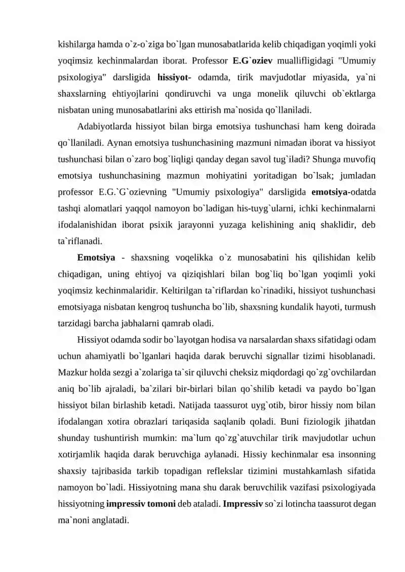 Hissiyot. Iroda. 2