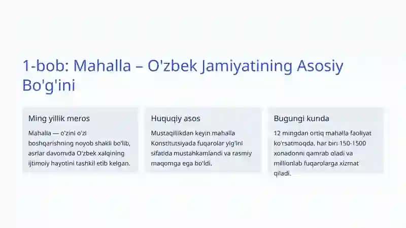 Mahalla Tizimining Yangi Modeli 2
