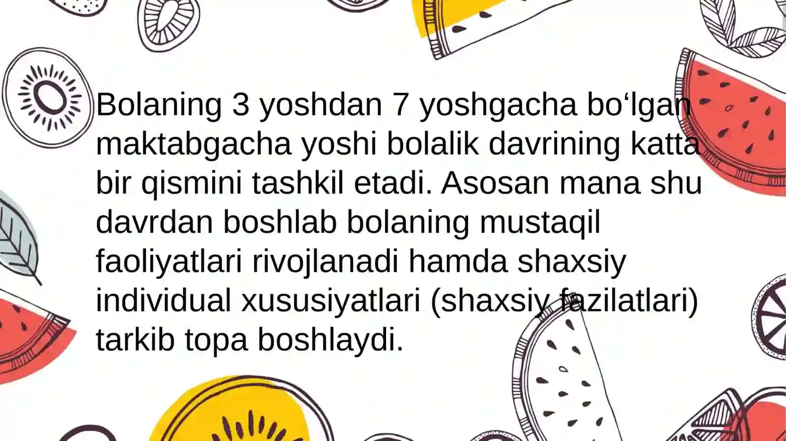 Maktabgacha tarbiya davridagi bolalar taraqqiyoting umumiy shart-sharoitlari 2