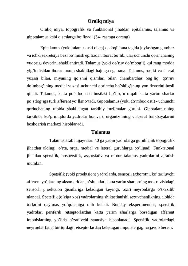 Asab tizimining xususiy fiziologiyasi 2