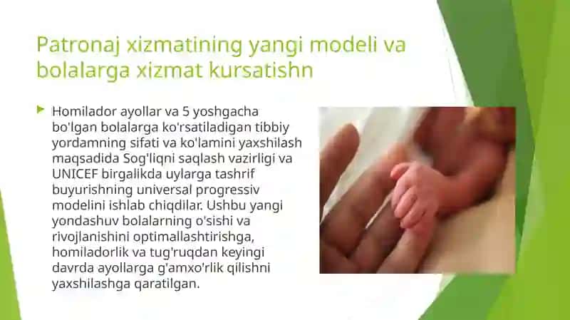 Patronaj xizmatining yangi modeli va bolalarga xizmat ko’rsatish 2