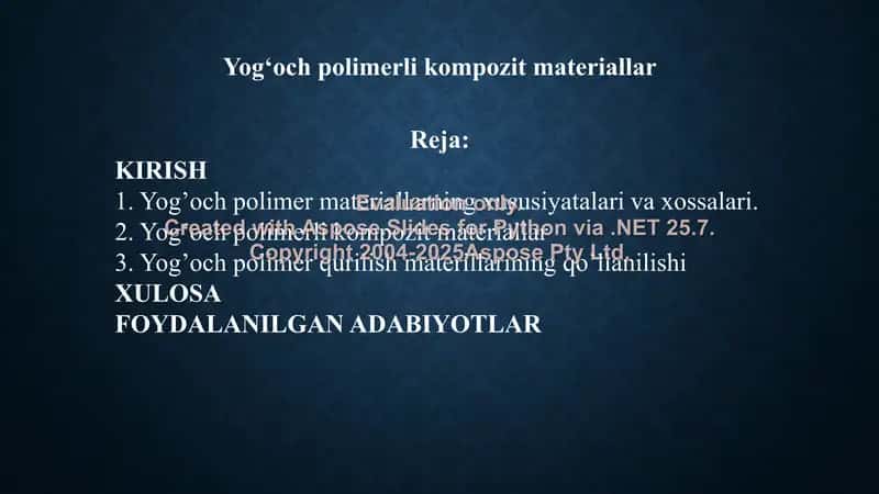 Yogʻoch polimerli kompozit materiallar 2