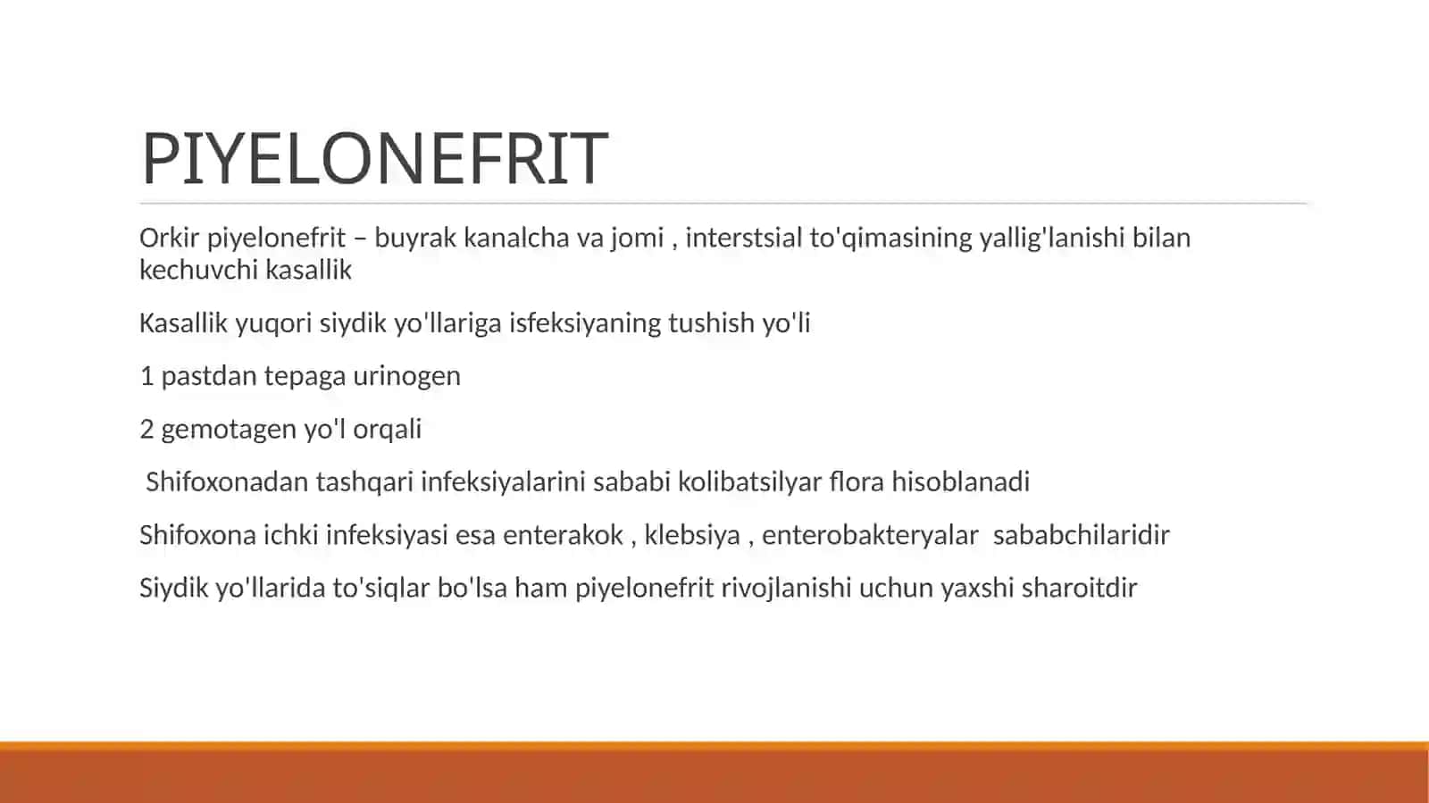 HOMILADORLARDA PIYELONEFRIT 2