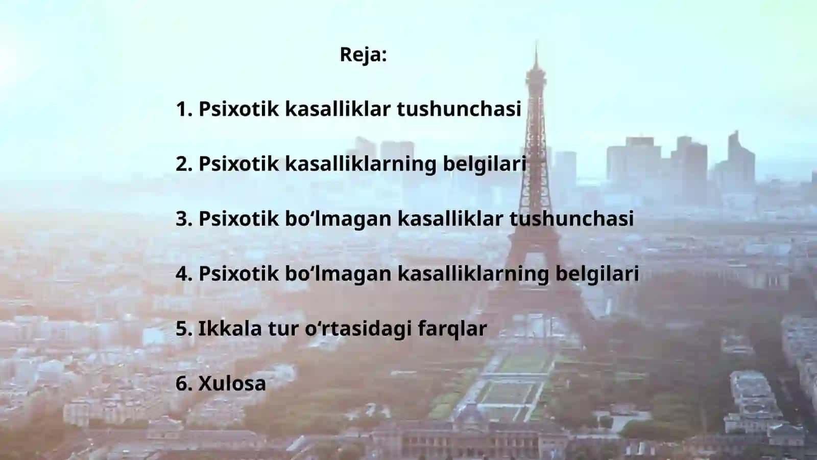 Psixotik va psixotik bo'lmagan kasalliklar 2