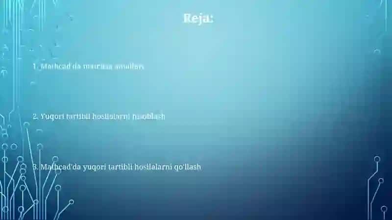 Mathcad'da matritsa amallari 2