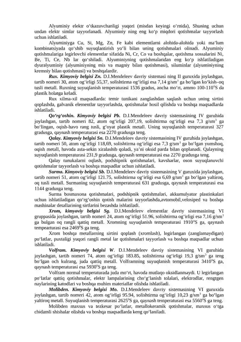 Metall va qotishmalarning asosiy turlari 2