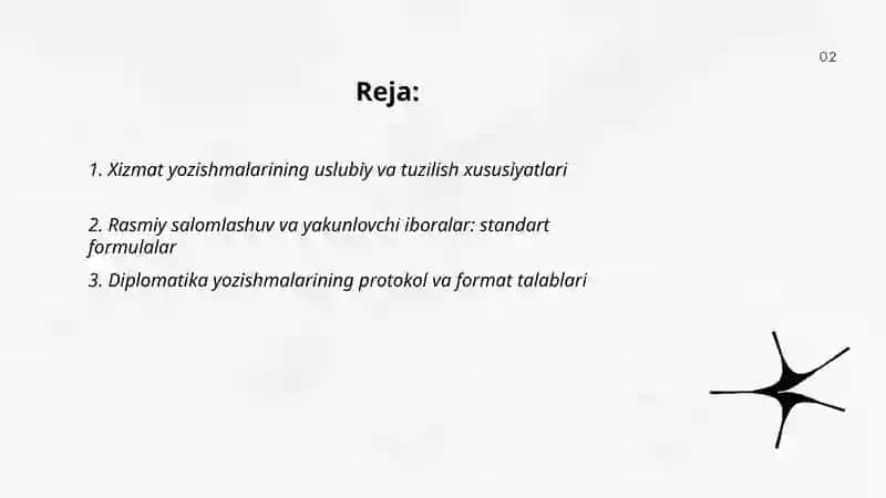 Xizmat yozishmalari 2