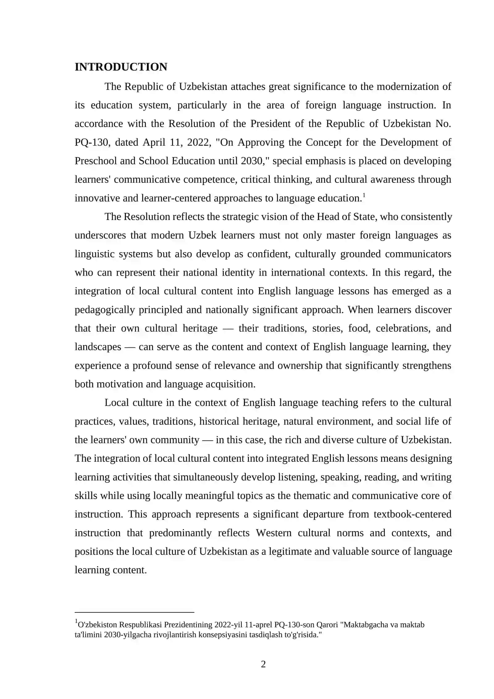 Local culture in designing integrated english lessons 2