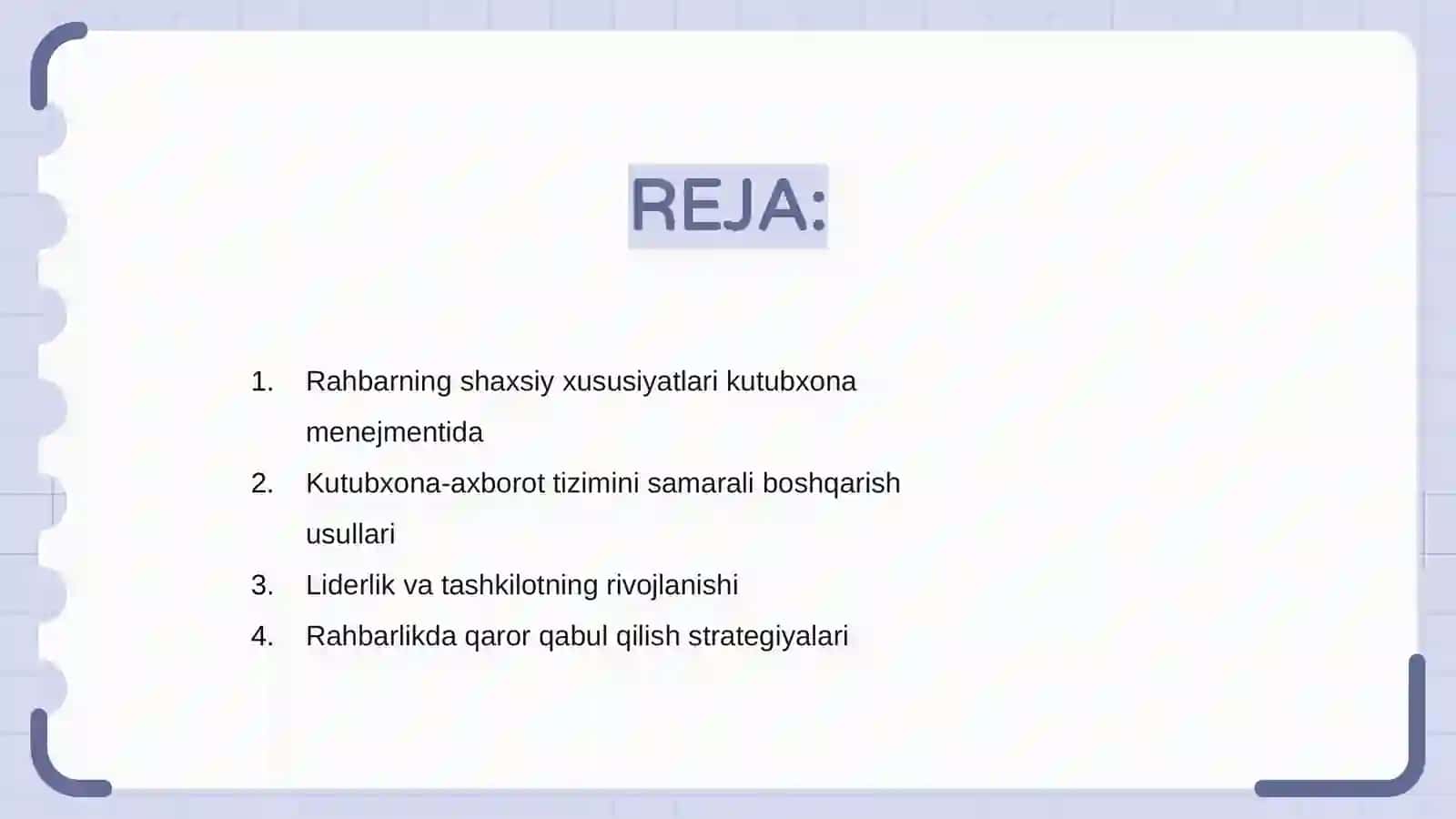 Rahbarning shaxsiy xususiyatlari kutubxona menejmentida 2
