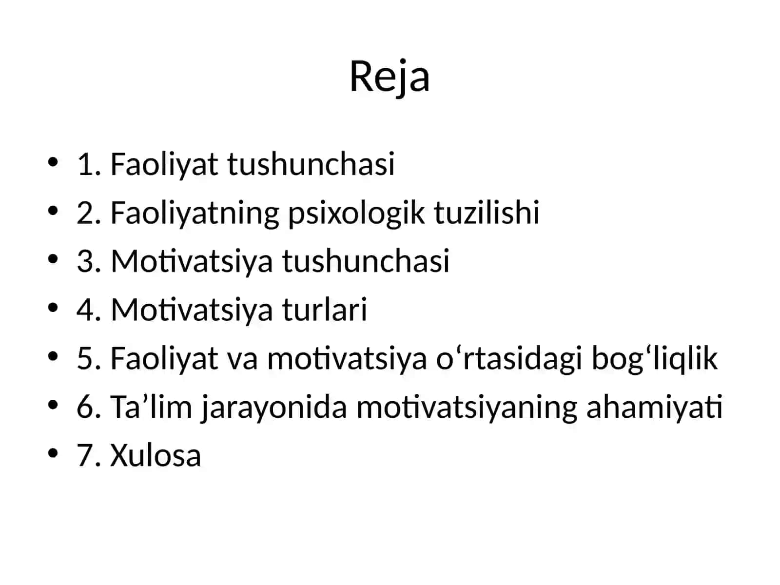 Faoliyat va Motivatsiya 2