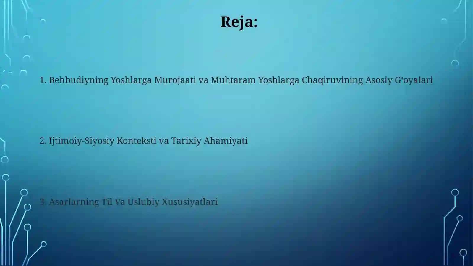 Behbudiyning Yoshlarga Murojaati va Muhtaram Yoshlarga Chaqiruvining Asosiy Gʻoyalari 2
