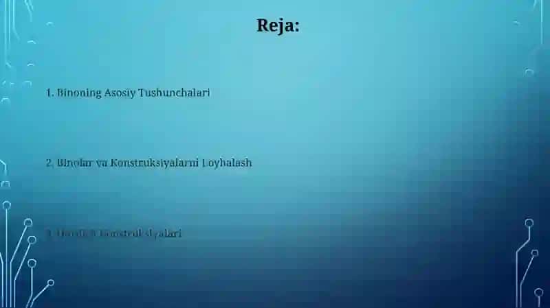 Bino va inshoatlar haqida tushuncha 2