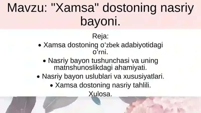Xamsa dostoni 2