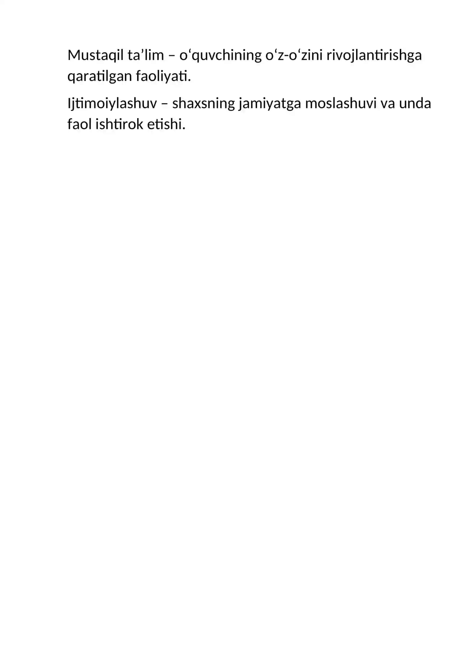maktabgacha talim test 2