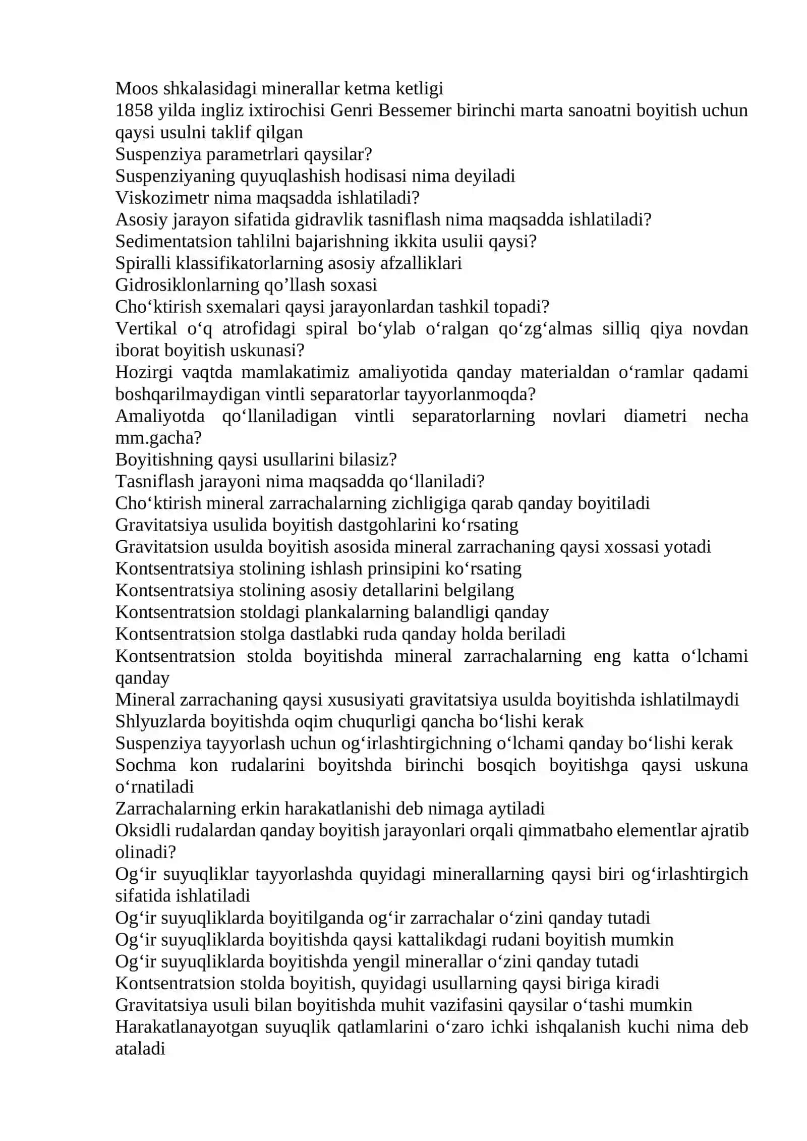 Kоnsеntrаtsiyа stоlining аsоsiy dеtаllаrini belgilang 2