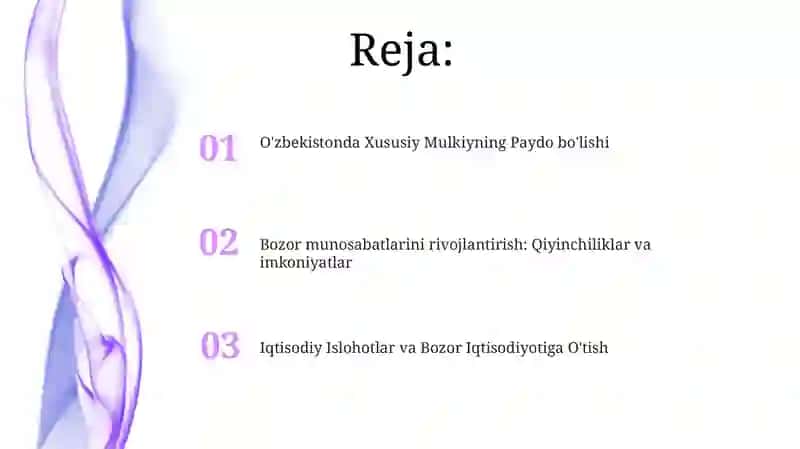 Iqtisodiy Islohotlar va Bozor Iqtisodiyotiga O'tish 2