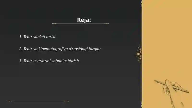Teatr kinematografiyaning asosi 2