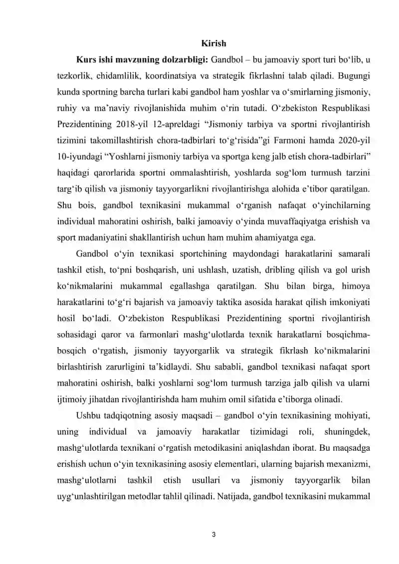 Gandbol oʻyin texnikasi 2