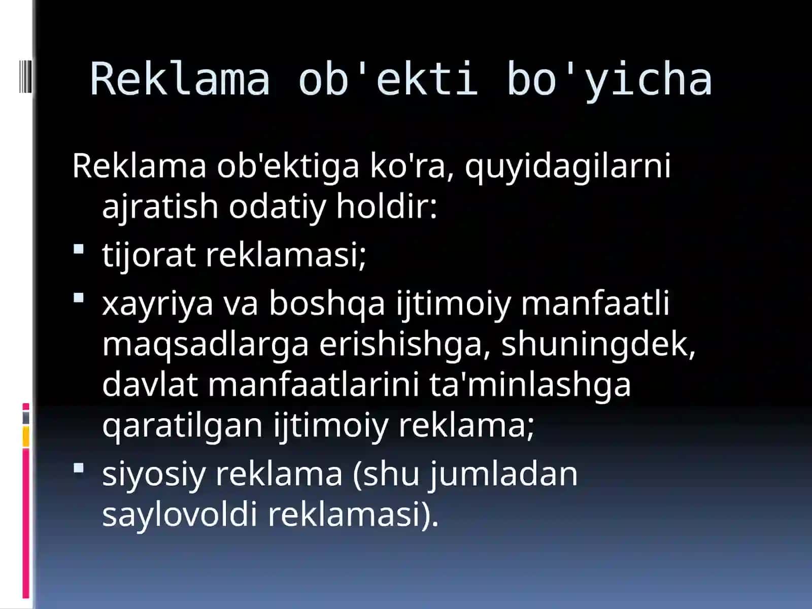 Reklama ob'ekti bo'yicha 2