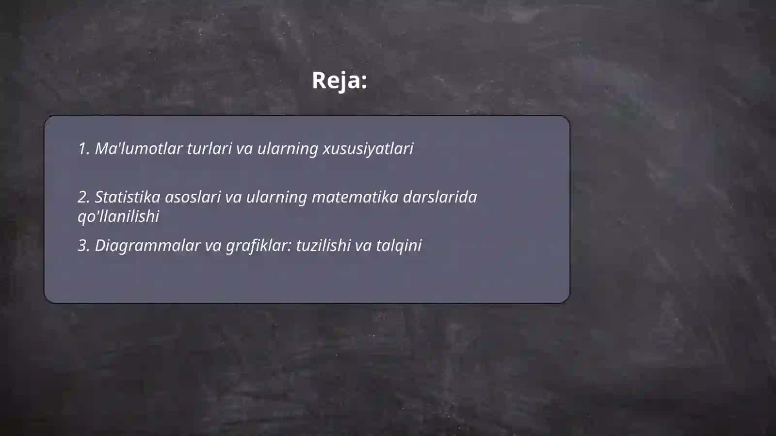 Ma'lumotlar turlari va ularning xususiyatlari 2