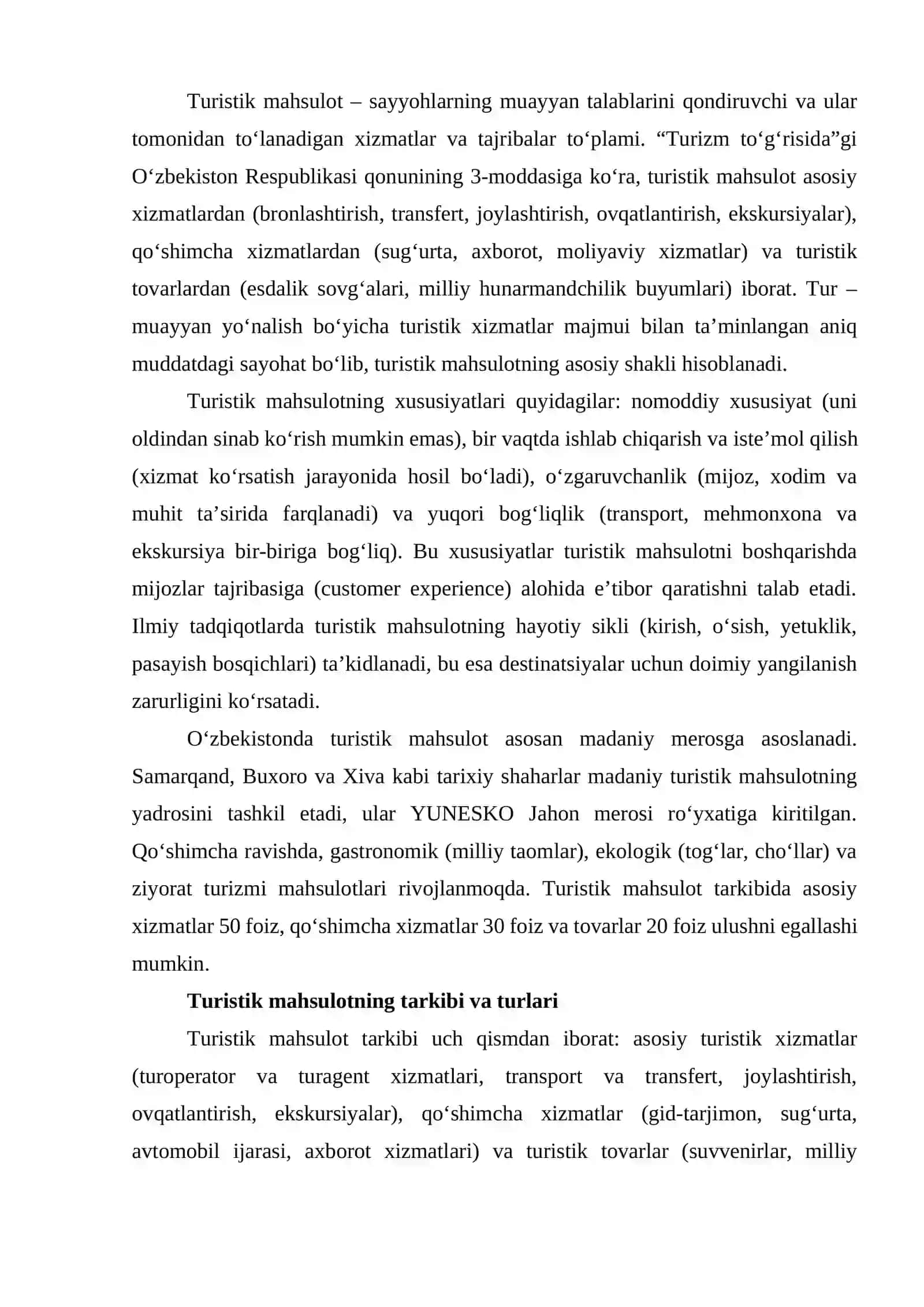 Turistik mahsulot 2