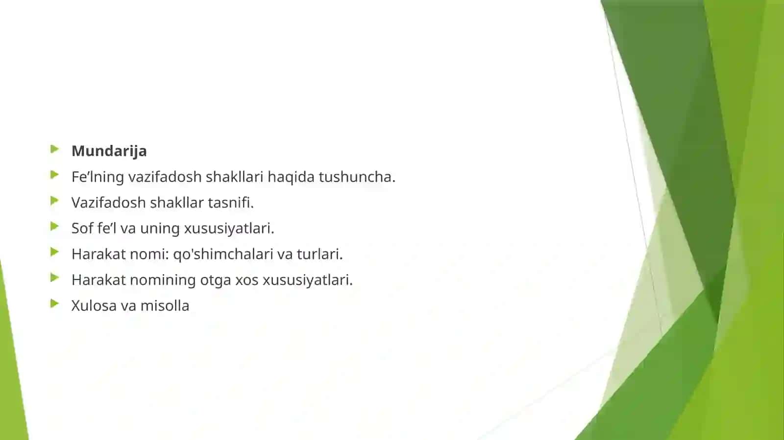 Felningvazifadosh shakllari.Soffel harakat nomi 2