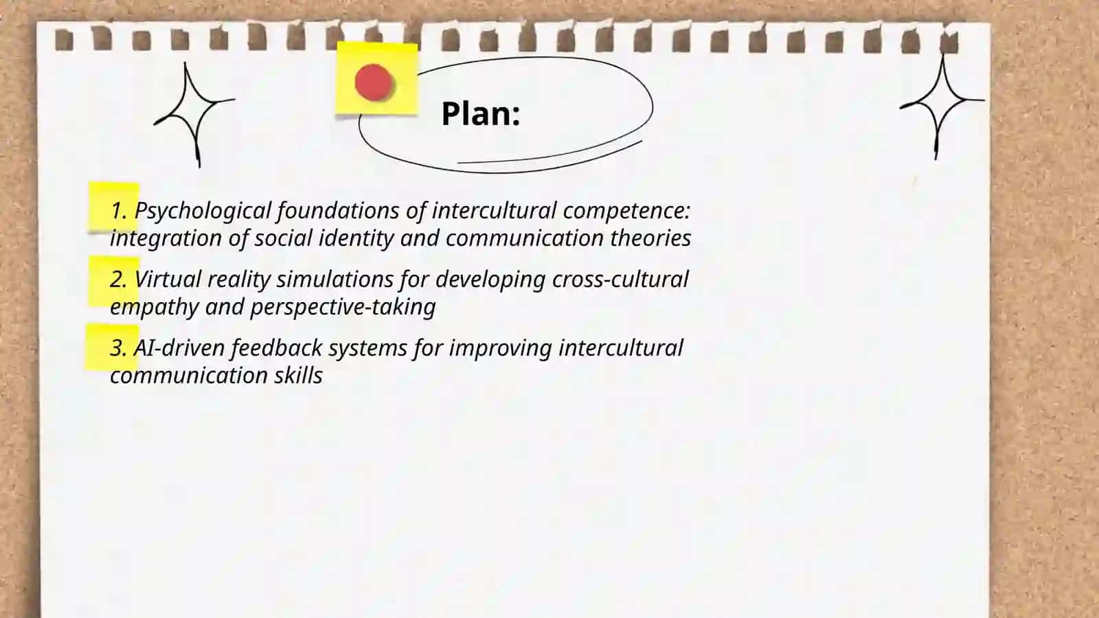 Plan: Psychological foundations of intercultural competence 2