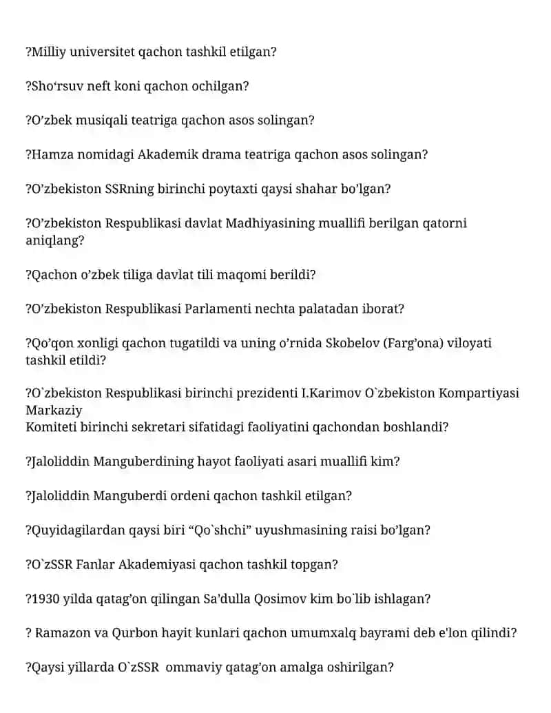 O'zbekiston tarixi va rivojlanish strategiyasi 2