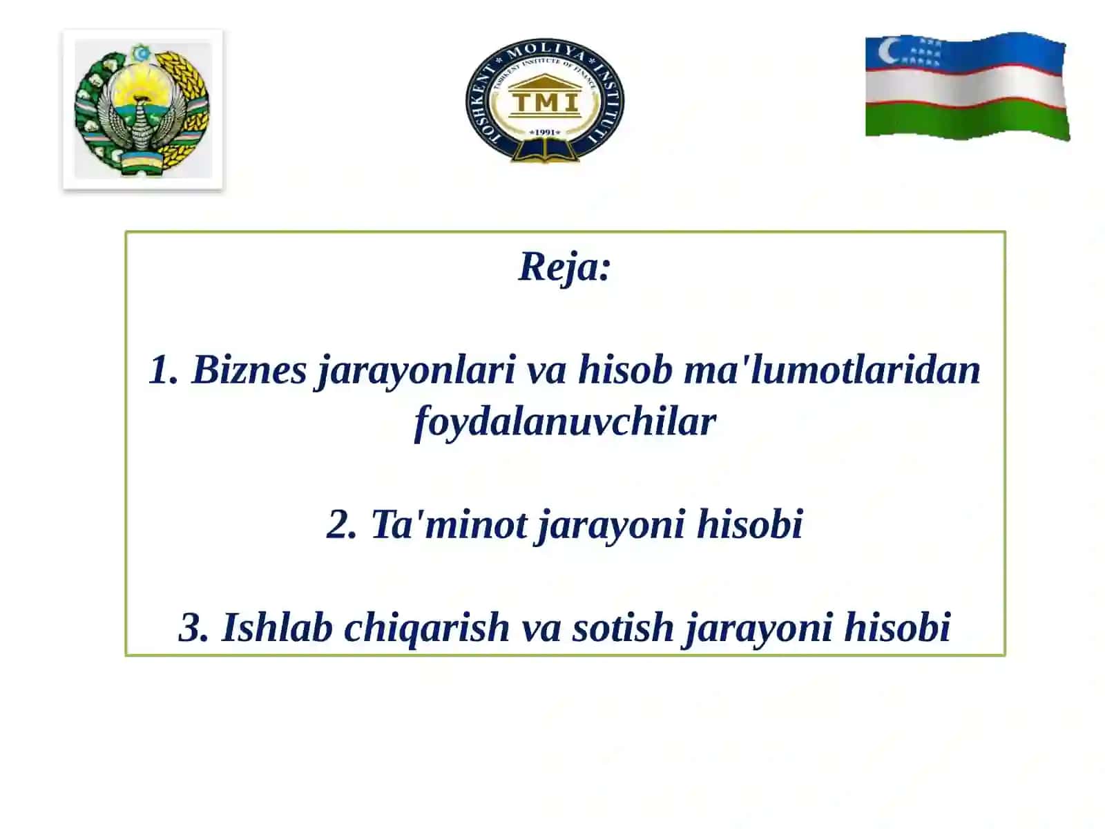 BIZNES JARAYОNLARI VA ULARNI HISOBGA OLISН 2