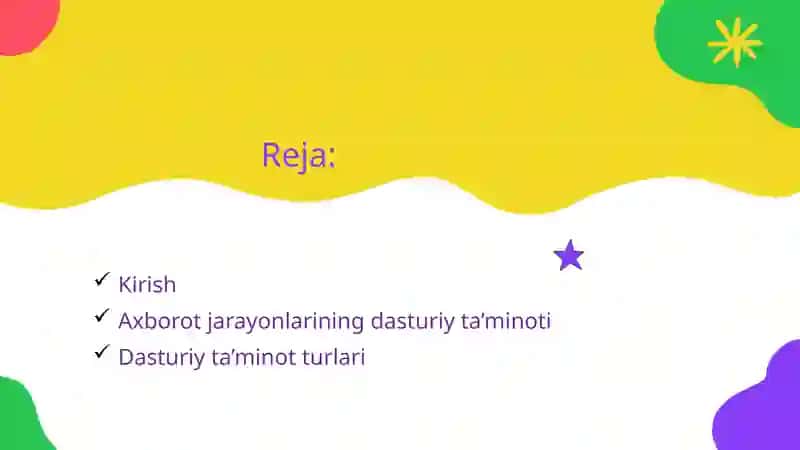 ZAMONAVIY AXBOROT TEXNOLOGIYALARI DASTURIY VOSITALARI 2