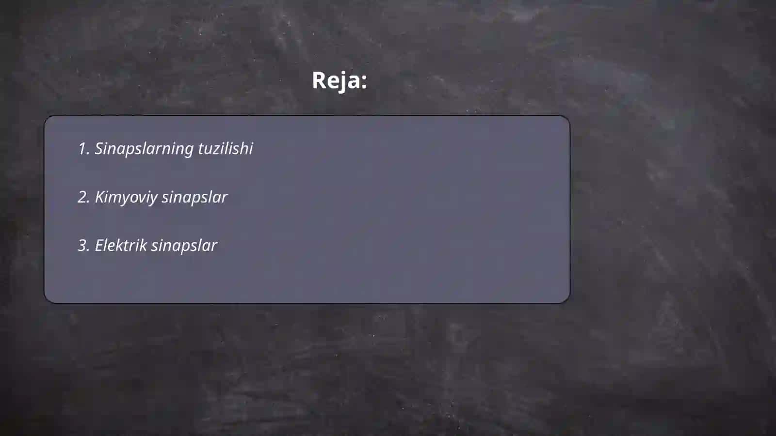 Sinapslar va refleks tizimi 2