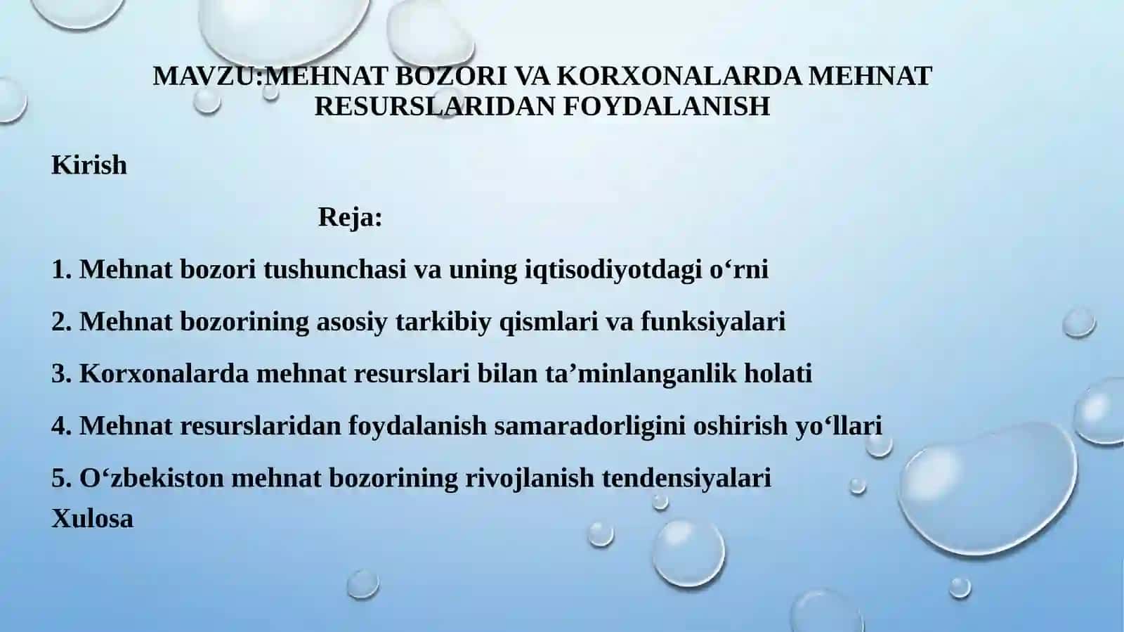 Mehnat bozoriva korxonalarda mehnat resurslaridan foydalanish 2