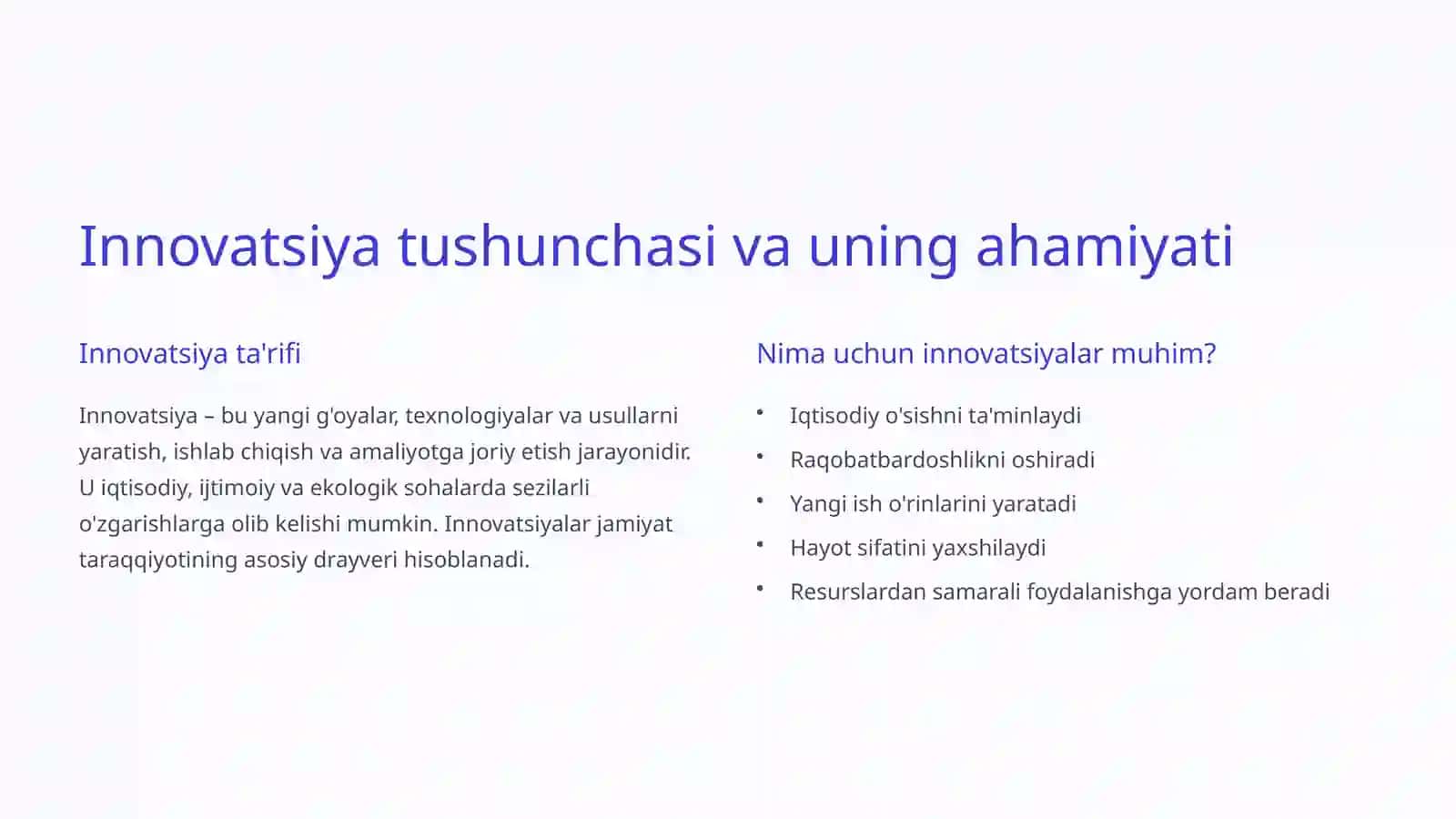 Innovatsion infrastrukturasi: Rivojlanish asosi 2