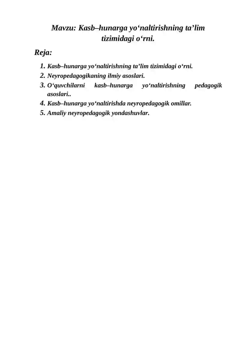 Neyropedagogika fanidan 2