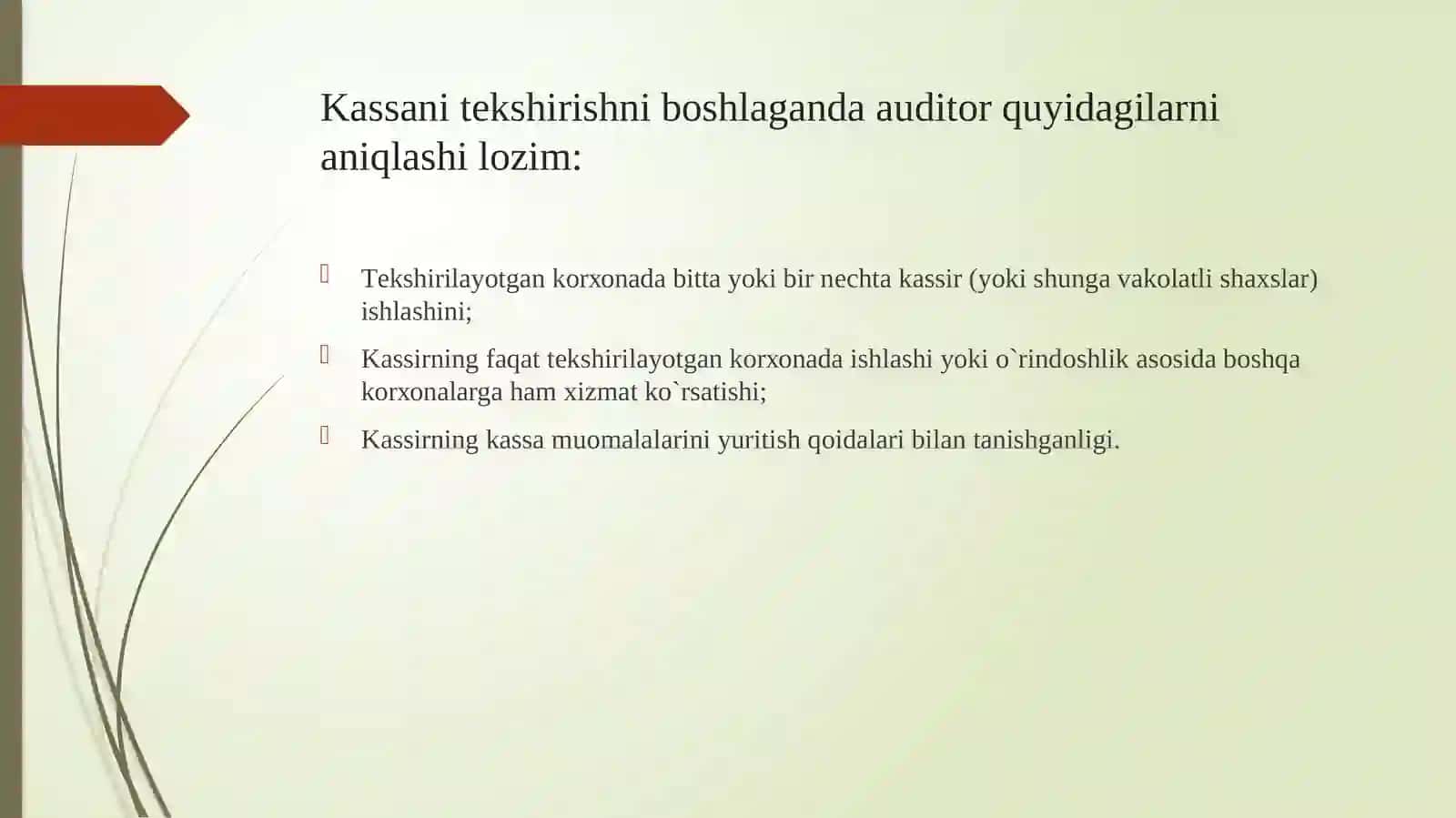 KASSA VA KASSA MUOMALALARI AUDITI 2