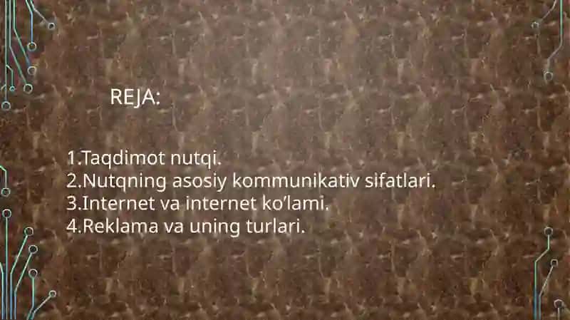 Taqdimotnutqi, internet til va reklama 2