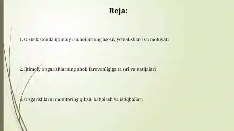 O'zbekistonda ijtimoiy islohotlarning asosiy yo'nalishlari 2