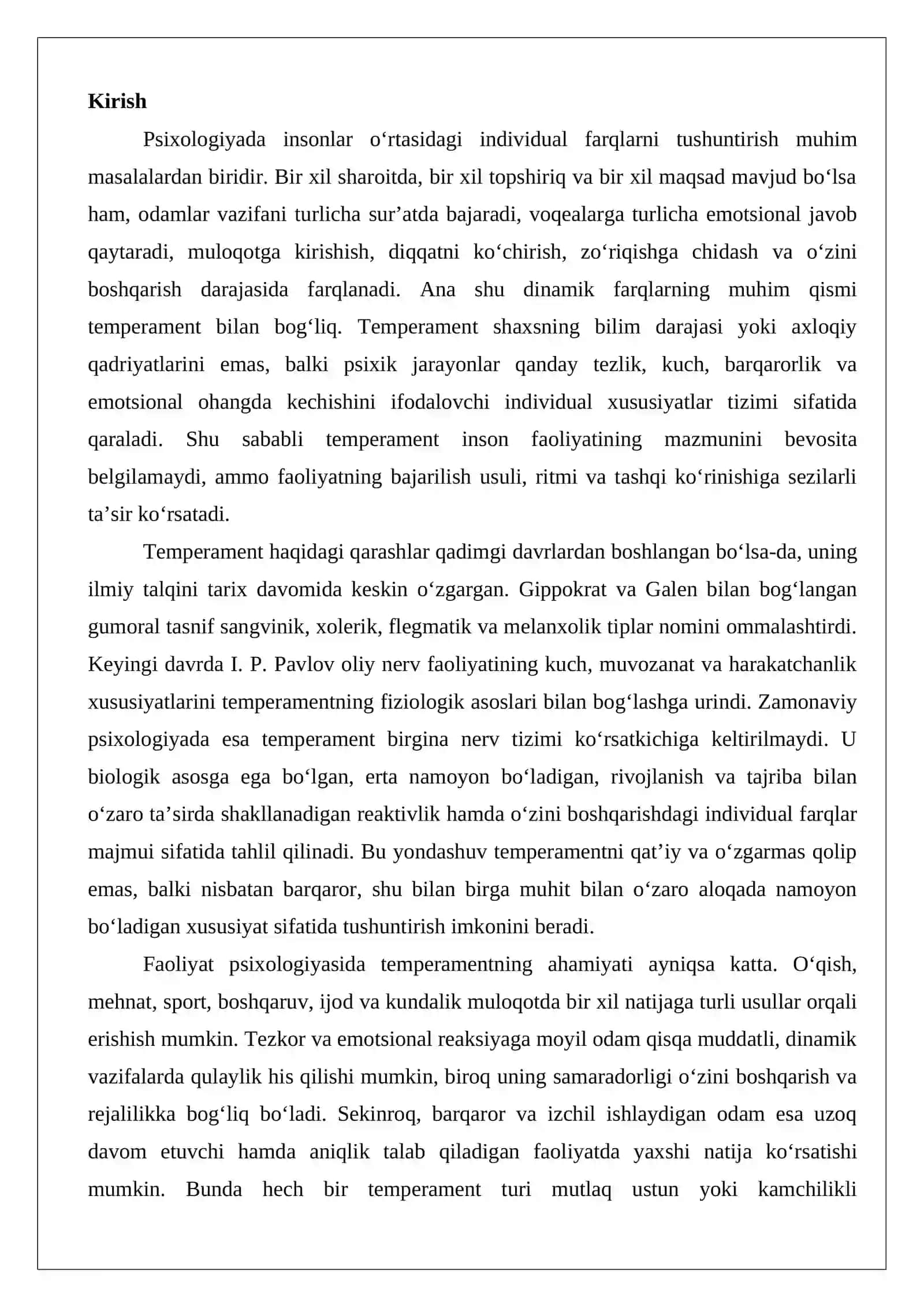 Temperament va faoliyatning individual xususiyatlari 2