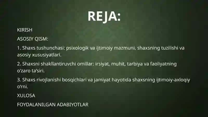 Shaxs haqida 2