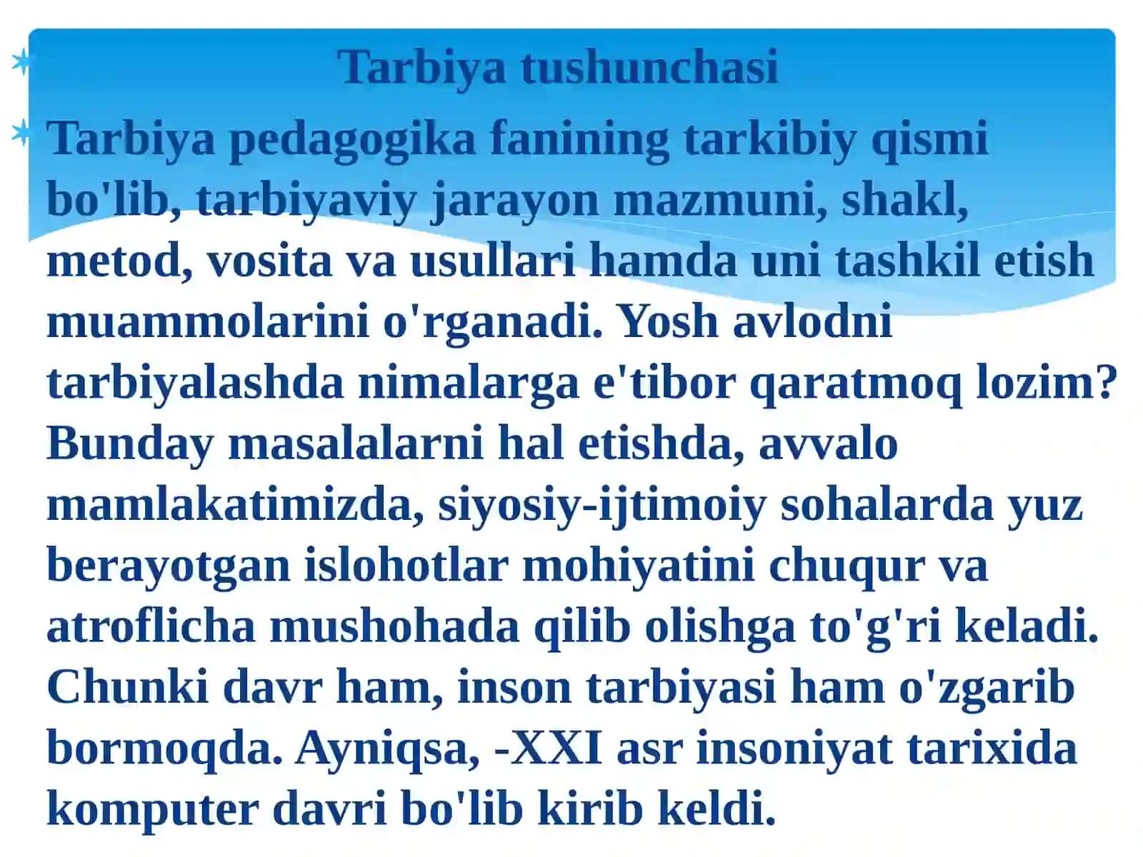Tarbiya tushunchasi va uning umumiy vazifalari 2