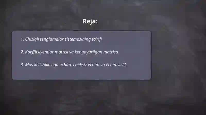 Chiziqli tenglamalar sistemasi 2