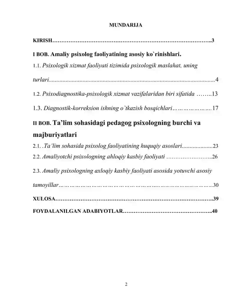 Amaliy psixolog faoliyatining asosiy ko`rinishlari 2