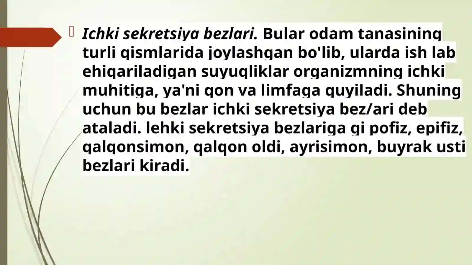 ICHKI SEKRETSIYA BEZLAR HAQIDA QISQACHA MA’LUMOT 2